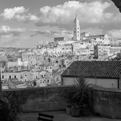 This is a view of the Matera landscape. It was taken from a hidden spot in the city.